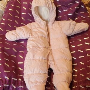 Old Navy Pink Quilted Footies with Hood